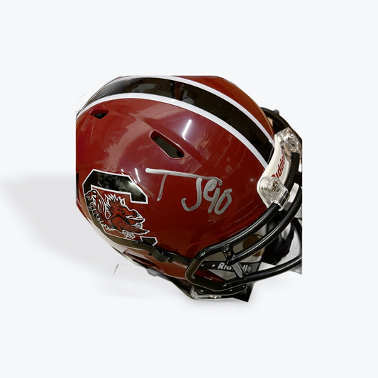 TJ Sanders Signed Mini Helmet