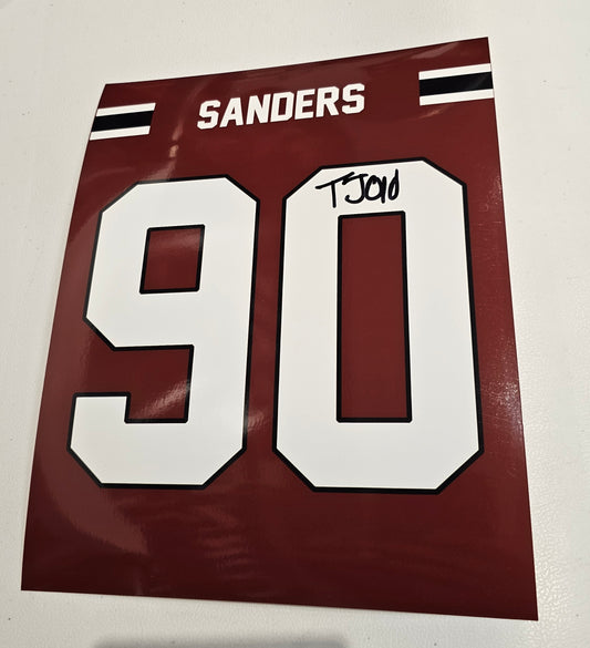 TJ Sanders Signed Jersey Photo
