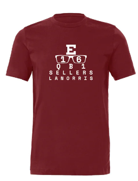 LaNorris Sellers Eye Chart Shirt-Garnet