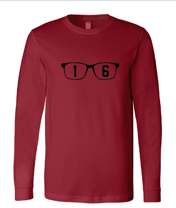 LaNorris Sellers Glasses Shirt-Garnet Long Sleeve